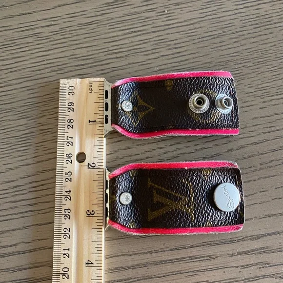 spark*l apple watch band upcycled Authentic louis Vuitton leather LV 42/44 - Picture 4 of 4